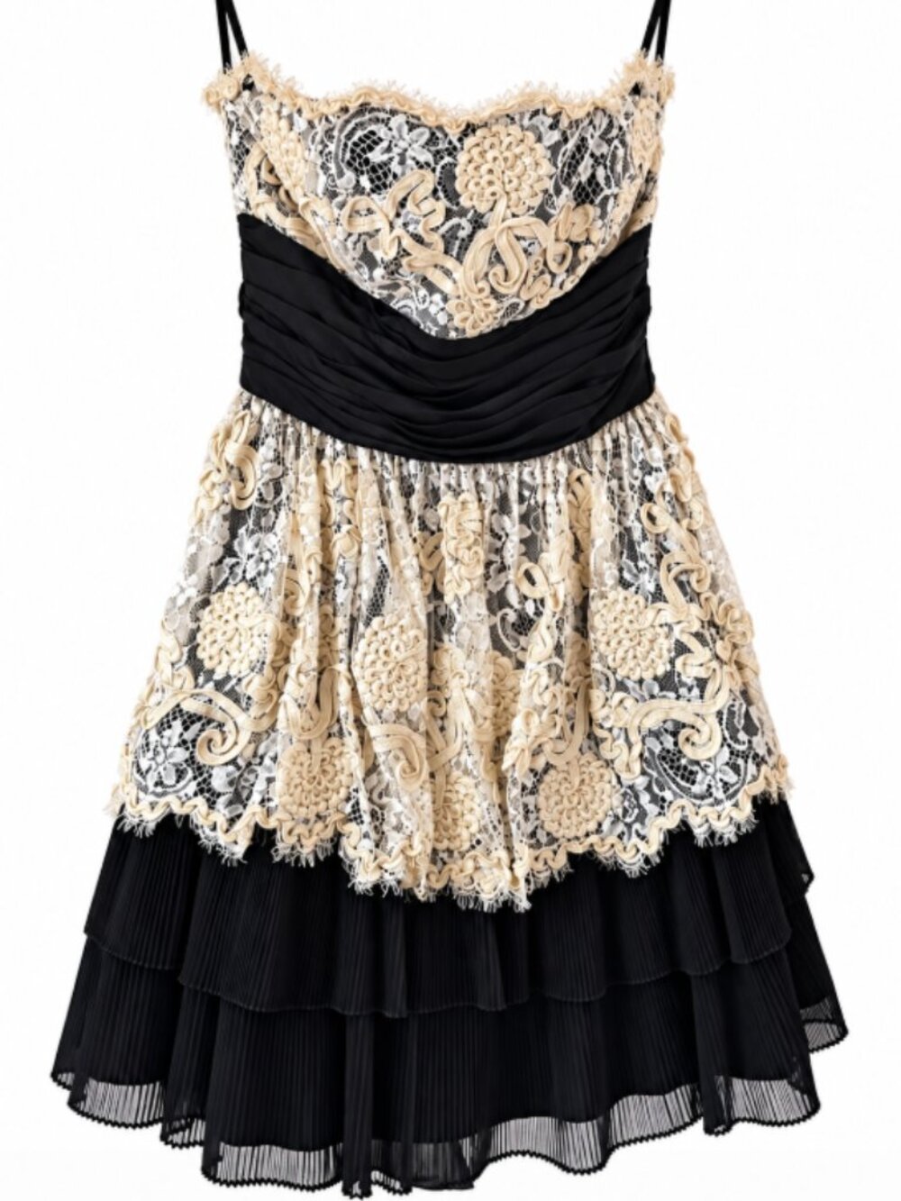 Betsey Johnson Vintage Y2K Grommet Cocktail Dress Black & White Size 8
